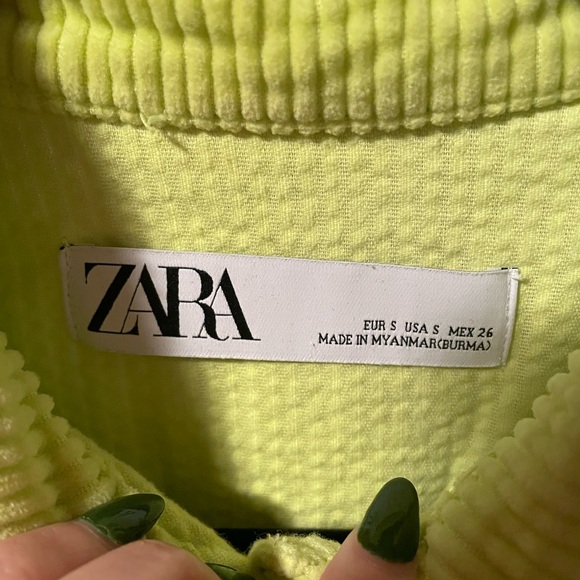 Zara Lime Green Corduroy Jacket - Picture 4 of 4